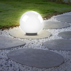 Садово-парковый светильник ЭРА НТУ 02-60-201 шар опаловый призма на опору / кронштейн IP44 Е27 max60Вт d200mm