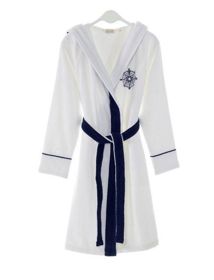 MARINE LADY  женский халат с капюшоном Soft Cotton Турция белый