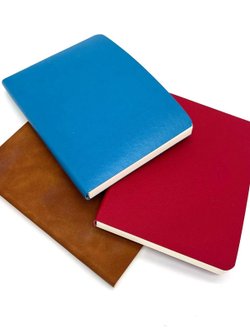 Набор 3 блокнота 88л (138*102мм) лин. бирюз.,коричневый, красный (5447-6)
