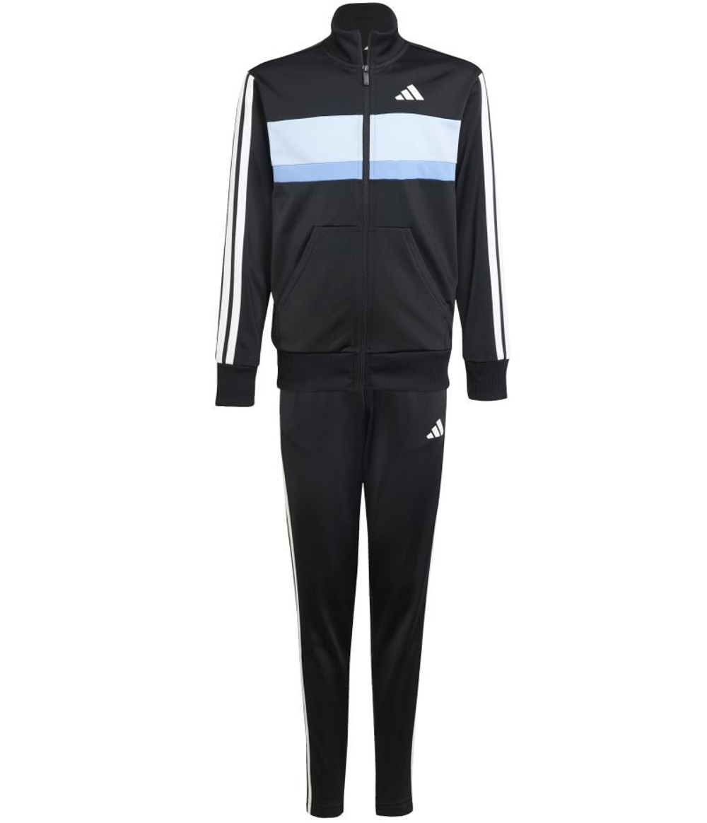 Детский теннисный костюм Adidas Kids 3-Stripes Tiberio - black/glow blue