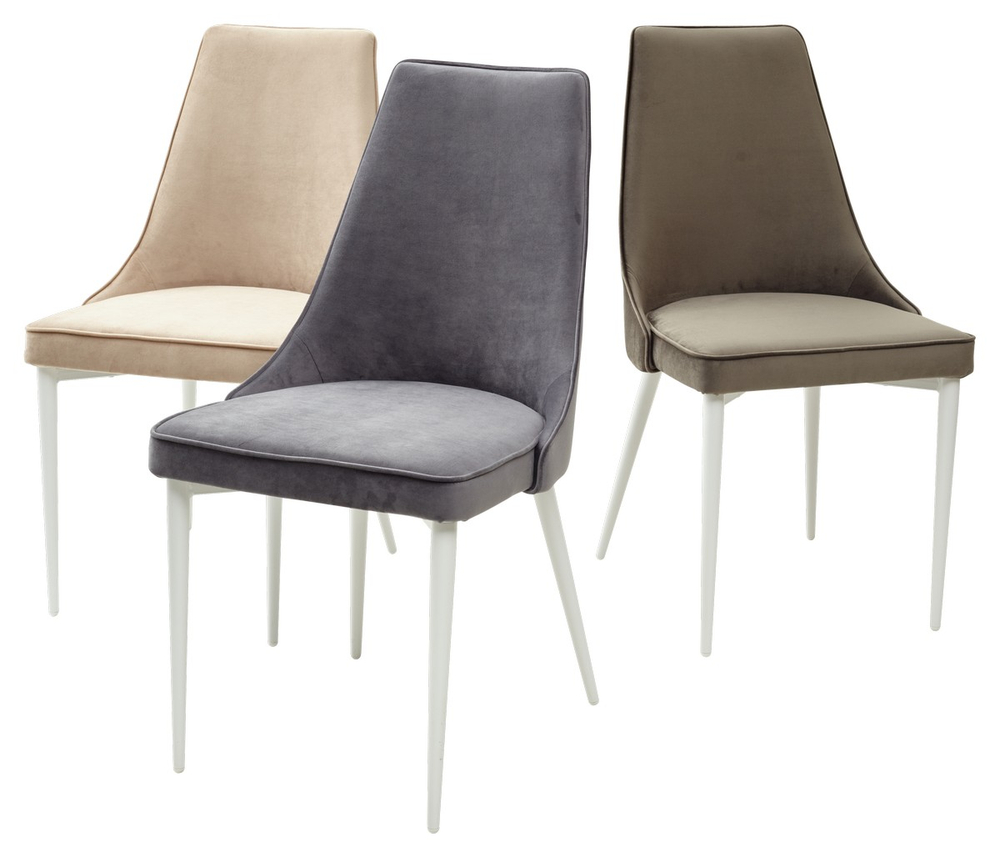 Стул М-City DISAUR Непал (Nepal-P) Бежевый 5, Велюр, Белый каркас