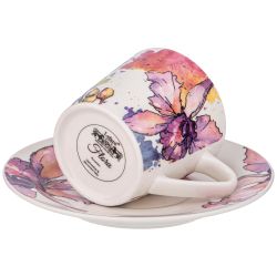 ЧАЙНАЯ ПАРА "ОРХИДЕЯ" 250 МЛ (КОР=24 ШТ) 16,*16*9СМ