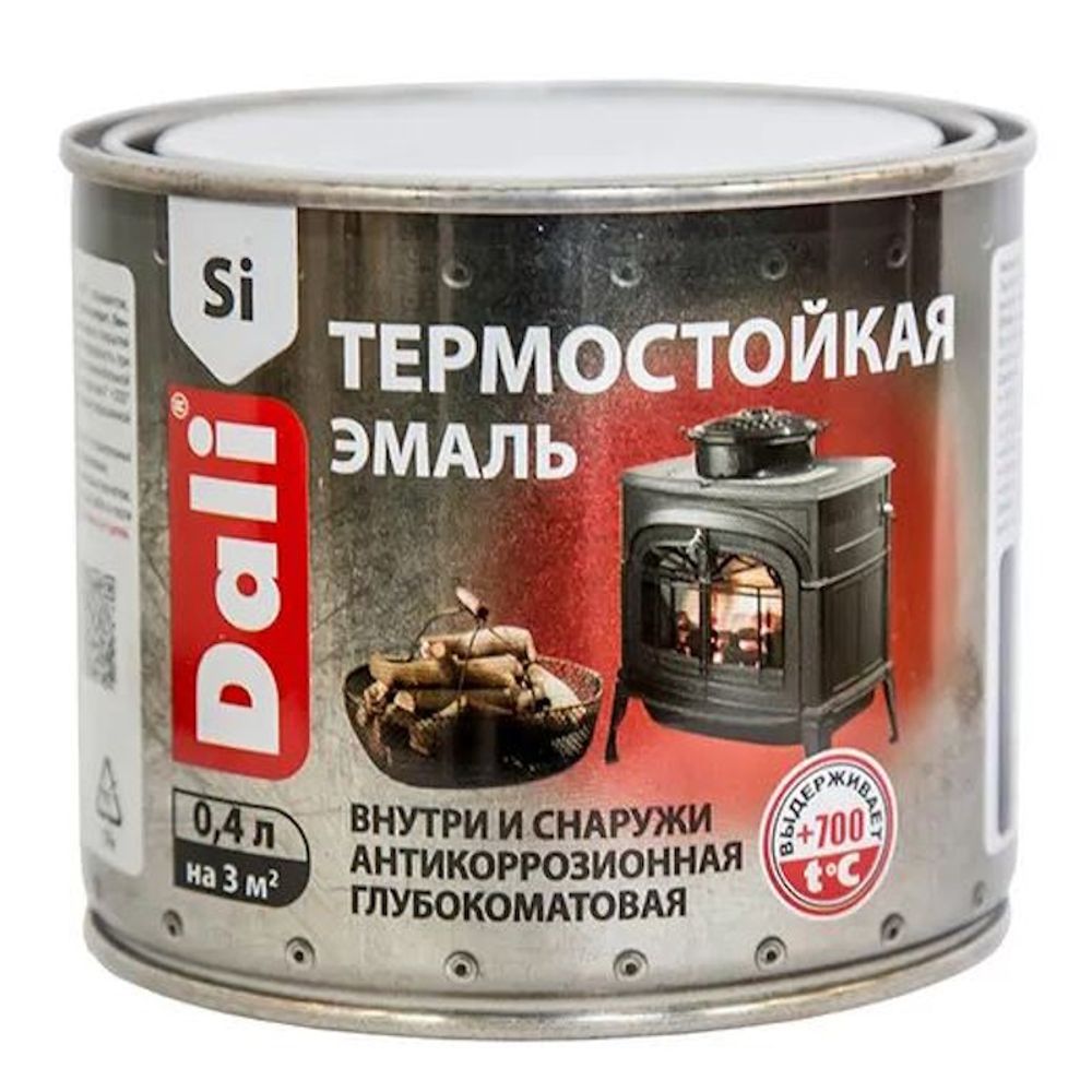 Эмаль термостойкая  до 600С DALI  серебро  0,4л (Рогнеда)