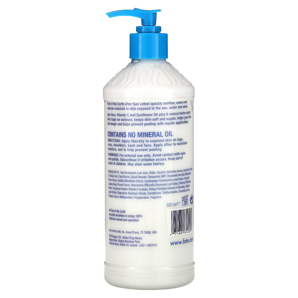 Fruit of the Earth, лосьон после загара с алоэ вера, 591 мл (20 жидк. унций)