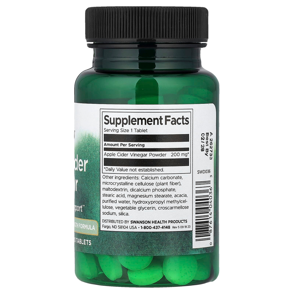 Swanson Vitamins, яблочный уксус, 200 мг, 120 таблеток