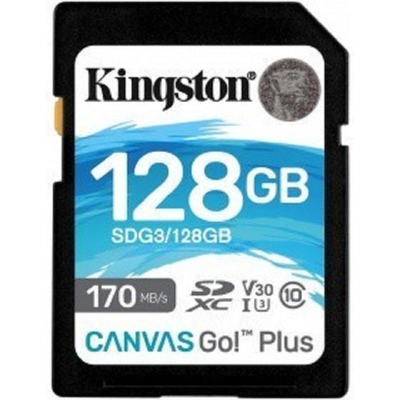 Карта памяти SecureDigital 128Gb Kingston Canvas Go Plus SDXC UHS-I U3 V30 (170 / 90 Mb / s) SDG3 / 128GB