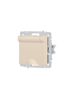 Розетка 1-м СП Accent 6-203-02 16А IP20 250В 2P+E Schuko с крышкой сл.кость Intro Б0063716