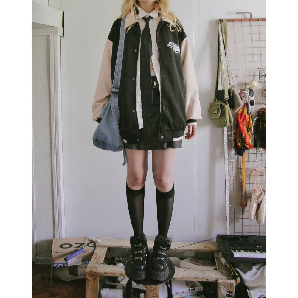 Бомбер SoWhat? Оверсайз Черный