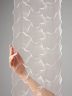 05-160 ОПТ Вышивка на неэл. сетке 24 см, бежевый 775 /айвори 004