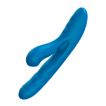 Голубой вибратор-кролик 22,2см с возвратно-поступательными движениями, вакуумом и подогревом BeYourLover Otto Blue Z139