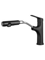 Смеситель для раковины с выдвижным изливом WONZON & WOGHAND, Черный матовый (WW-AE4151-MB)