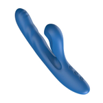 Голубой вибратор Otto с возвратно-поступательными движениями, вакуумом и подогревом - 22,2 см.