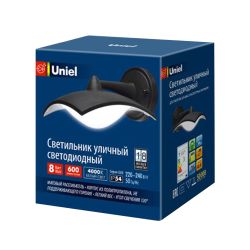 ULU-S10A-8W-4000K IP54 BLACK Светильник светодиодный уличный. Архитектурный накладной. Белый свет 4000K. Корпус черный. TM Uniel.