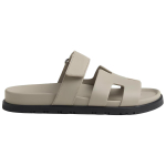 Hermes Chypre Calfskin Round Toe Open Toe Slippers Women's Gray, H222299Z NL