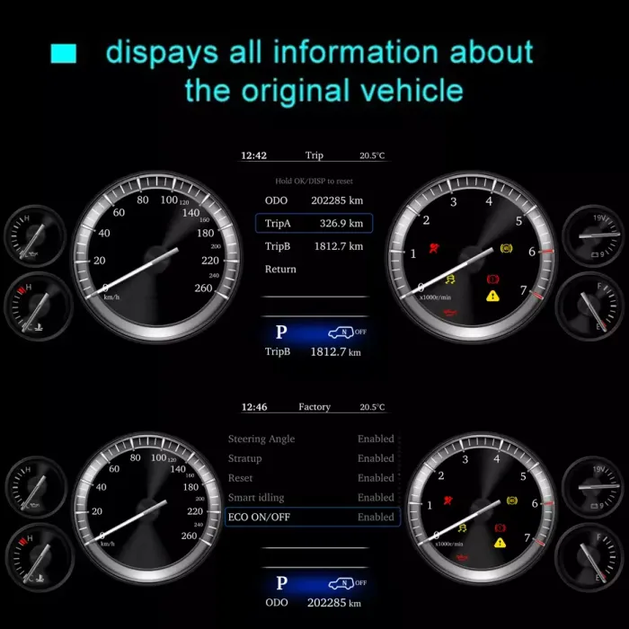 Электронная панель приборов Toyoya Land Cruiser 200 2015-2021 - Kuberg NH-LCD-T02 с сенсорным LCD / ЖК 12.3" экраном QLED