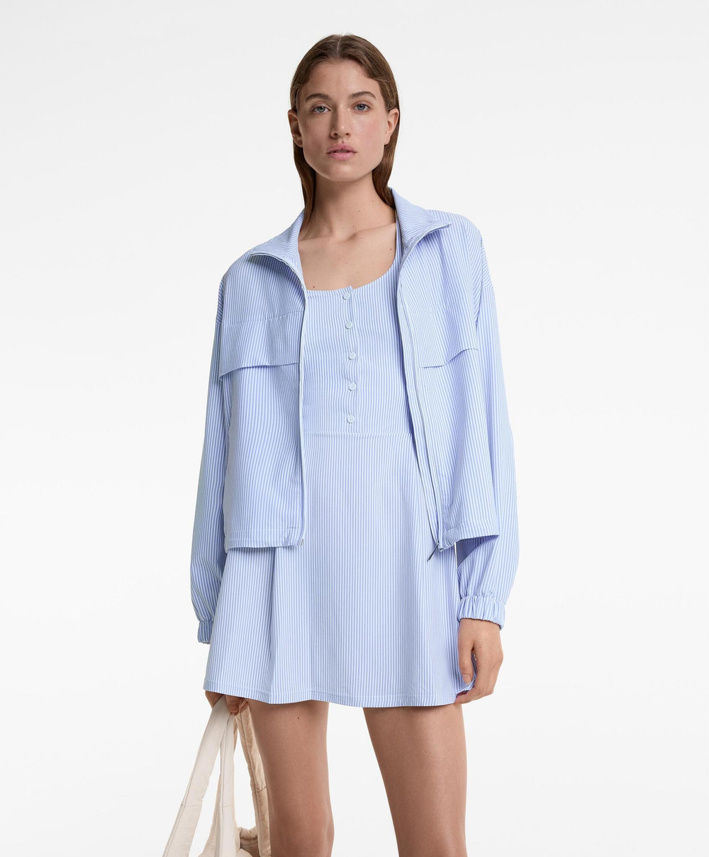 Oysho Короткое платье на бретелях, голубой