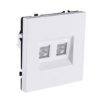 Розетка двойная Ethernet RJ45 Cat.6, белый матовый Kollinger Eclipse EC-018WH