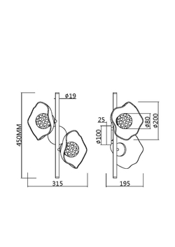 Настенный светильник (бра) Maytoni MOD207WL-02BS