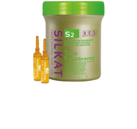Лосьон против жирности волос Silkat Sebo Equilibrante BES S2, 12 ампул х 10 мл