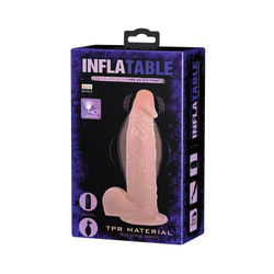 Телесный расширяющийся вибратор Inflatable - 19,3 см.