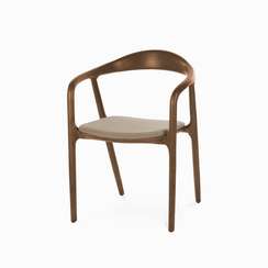 Стул с подлокотниками Esse Soft, орех, серо-коричневое сиденье