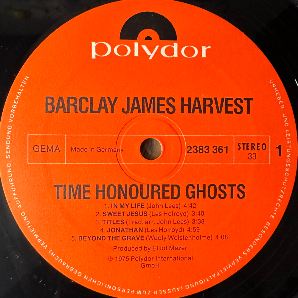 Barclay James Harvest ‎– Time Honoured Ghosts (Германия 1975г.)