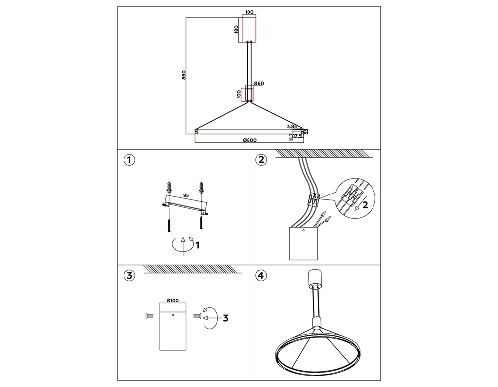 Ambrella Подвесной светодиодный светильник LineTech FL5855