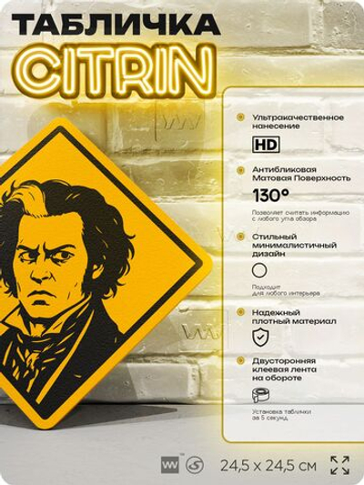 Табличка декоративная "Суини Тодд, Джони Депп" на дверь и стену, прикольная штука в подарок, декоративный знак для комнаты, офиса, 24,5х24,5 см, пластиковая, Айдентика Технолоджи