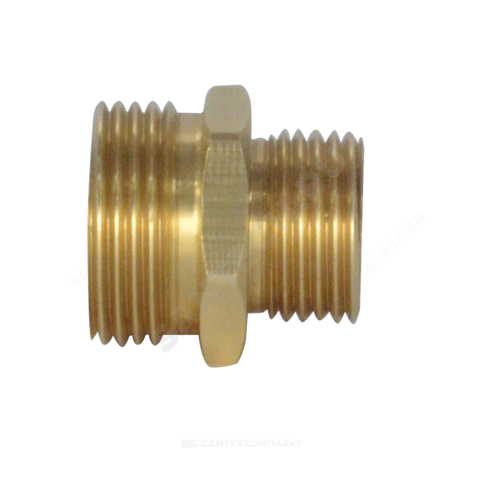 Ниппель латунь переходной Ду 20х15 (3/4"х1/2") НР ...