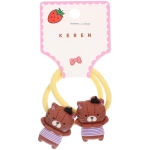 Резинка для волос детские 2шт на на блистере «УЛЫБКА», тигрята, микс 6 цветов, d-3.5см (пакет с подвесом)