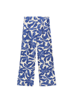 Брюки из смесового льна с принтом