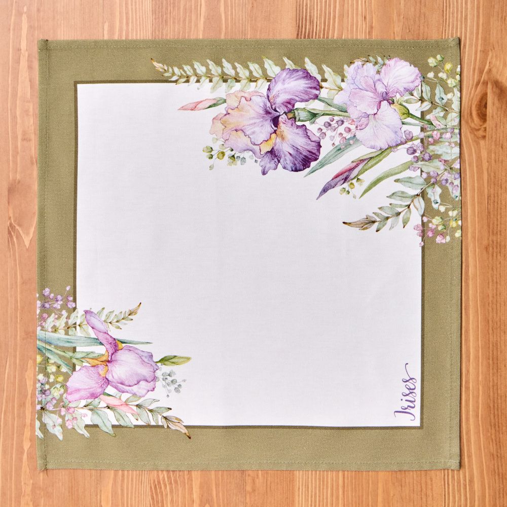 НАБОР САЛФЕТОК ИЗ 2-Х ШТ "ИРИСЫ",40Х40СМ, 100% ХЛОПОК,БЕЛЫЙ,ТВИЛ