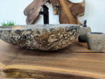 Раковина из речного камня RS-65797 60х40х15 из натурального камня