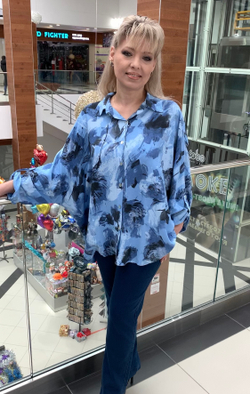 Итальянская рубашка-туника на плюс сайз размер