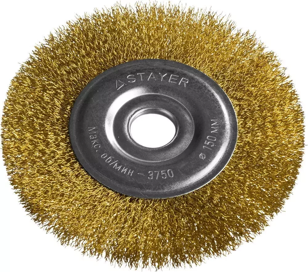 Щетка дисковая PROFESSIONAL (150х22 мм; витая стальная проволока 0.3 мм) для УШМ STAYER 35122-150
