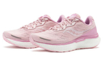 Saucony Triumph 19 comfortable sports shock absorption, non-slip, breathable, lightweight, low-cut training running shoes for men and women with the same pink and white