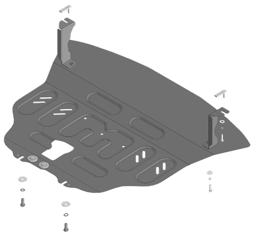 Защита картера двигателя и КПП (2 мм, сталь) для BAIC X35 2019- Motodor.78501