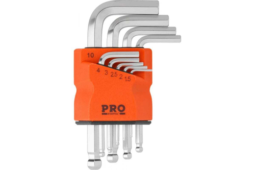 Набор коротких шестигранных ключей STARTUL PRO 1,5-10 мм, 9 предметов, с шаром PRO-89409