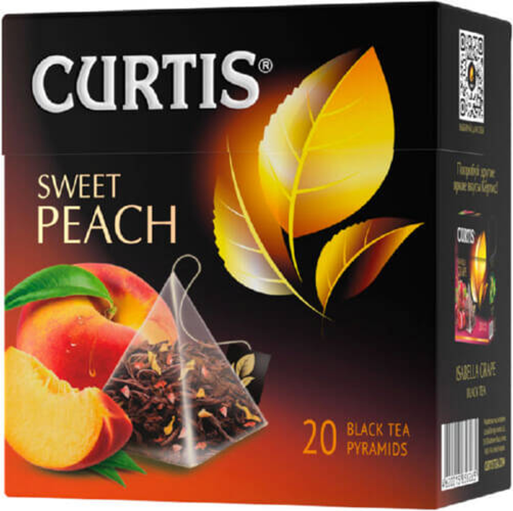 Чай черный Curtis  Sweet Peach пирамидки 20 штук.