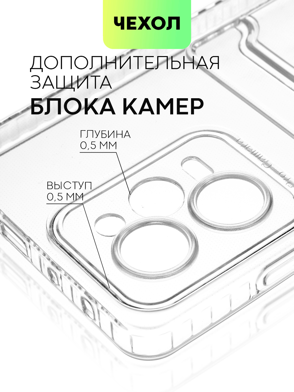 Чехол BROSCORP для Poco X5 Pro 5G (арт. XM-PX5PRO(5G)-TPU-01-POCKET)