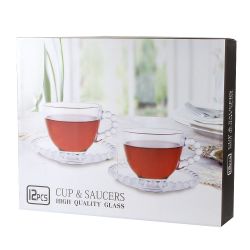 Набор чайный 12пр. "Gocciolina" (6 персон) v=220мл (стекло) (подарочная упаковка)