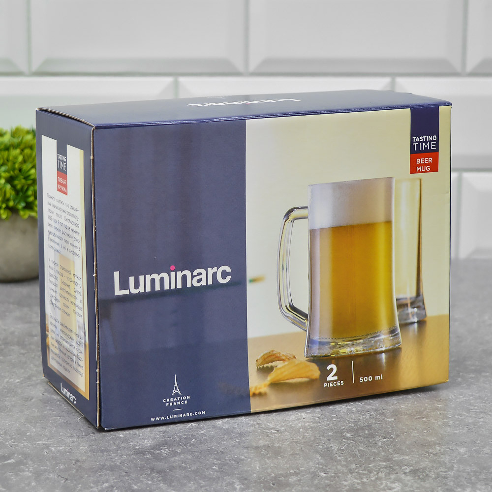 Набор кружек для пива 2шт 500мл "Время дегустаций. Пивная кружка"