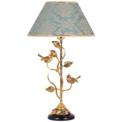 Настольная лампа Терра Spring Бронза с абажуром №38 Vatican (Ватикан) Аквамарин