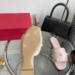 Valentino Flat Roman Stud Slide Sandal