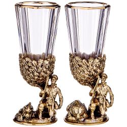 НАБОР ИЗ 2-Х ЛАФИТНИКОВ ДЛЯ ВОДКИ "ОХОТА" 50 МЛ (КОР=1НАБОР.)