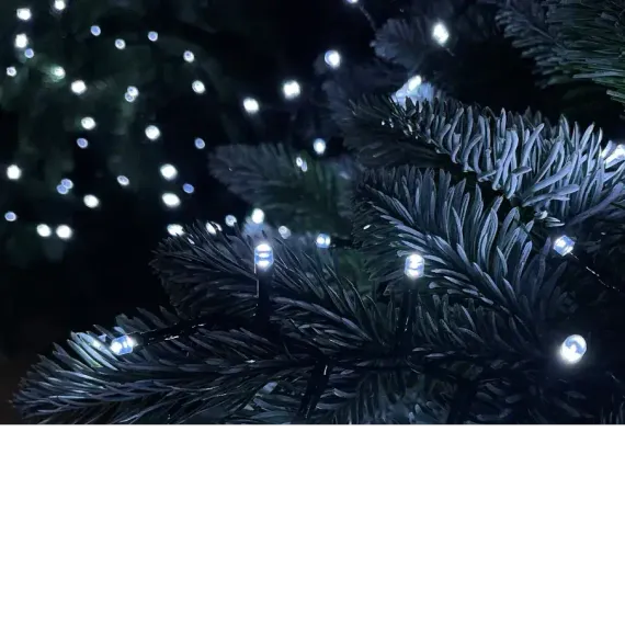 Светодиодная нить Snake Light 1000 холодных ламп, 20 м., 24В, 8 режимов, зеленый провод, для елки 230-260 см., Christmas DeLuxe (83775)