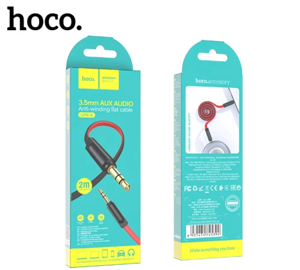 AUX cable 2m 3.5/3.5 Hoco UPA16 red