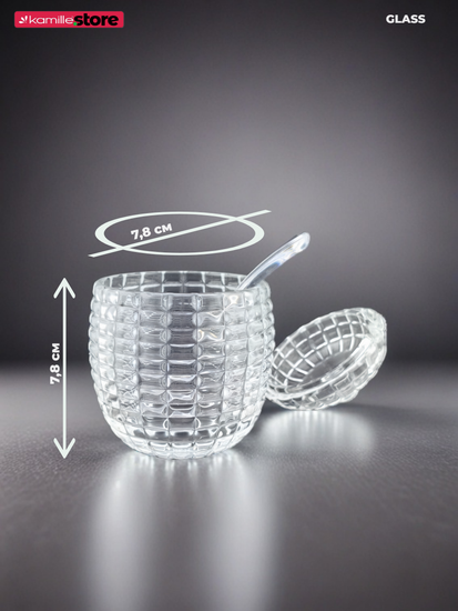 Баночка для меда и варенья 240 мл. с крышкой и ложечкой