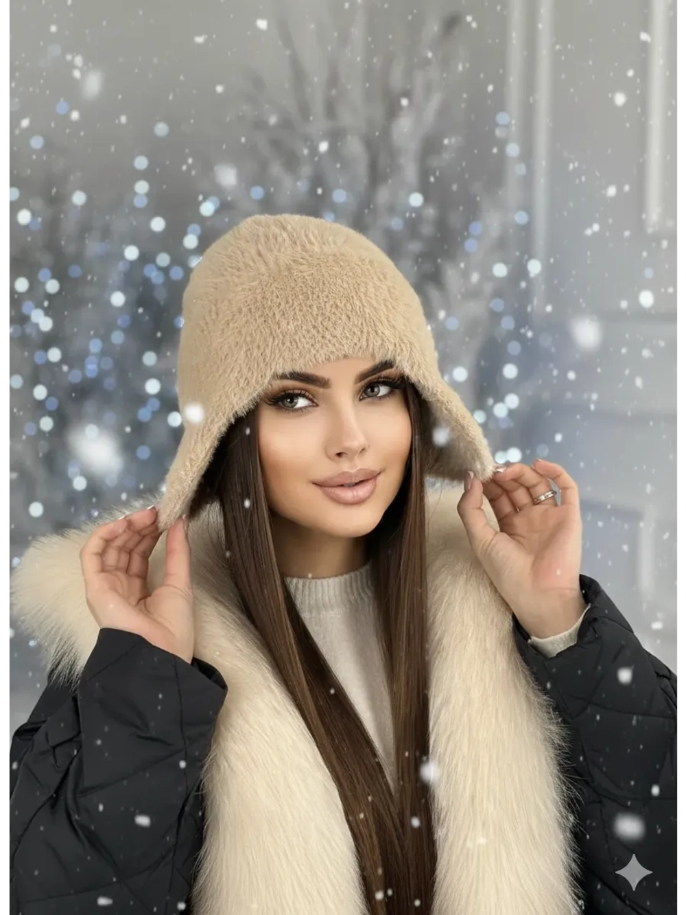 шапка ушанка зимняя пушистая