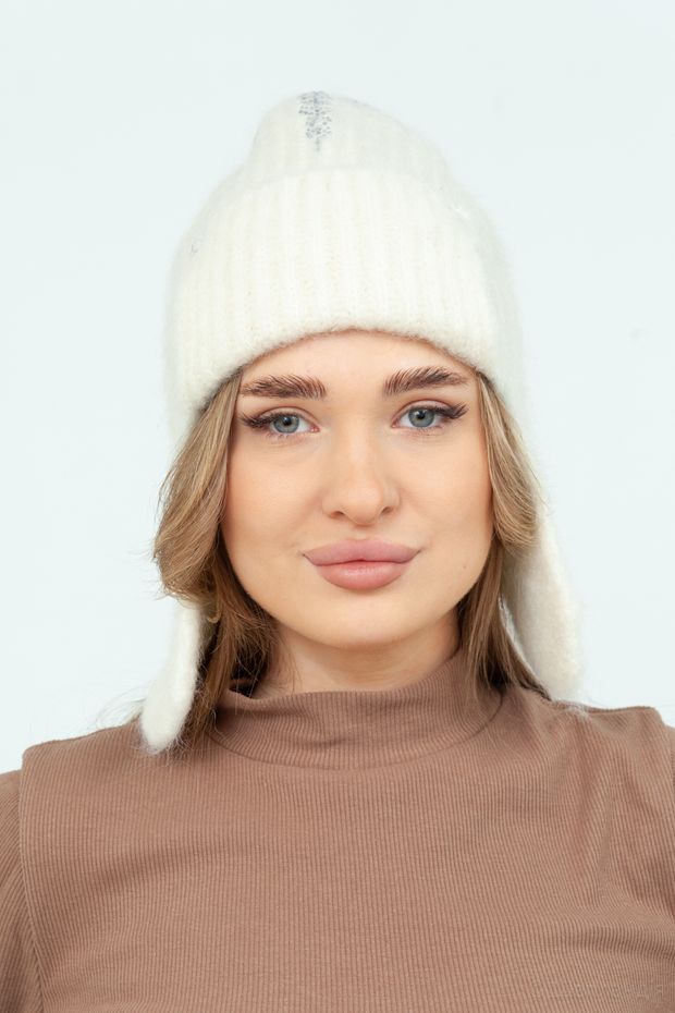 1121 UO Ушанка (Молочный / 57-58 / 2 / 30х30х6 / 57 / Кремовый / Шерсть / 0.3)
